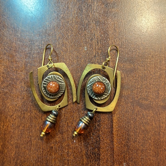 Lot of Vintage necklaces earrings pin glass metal 80s 90s - Picture 11 of 11